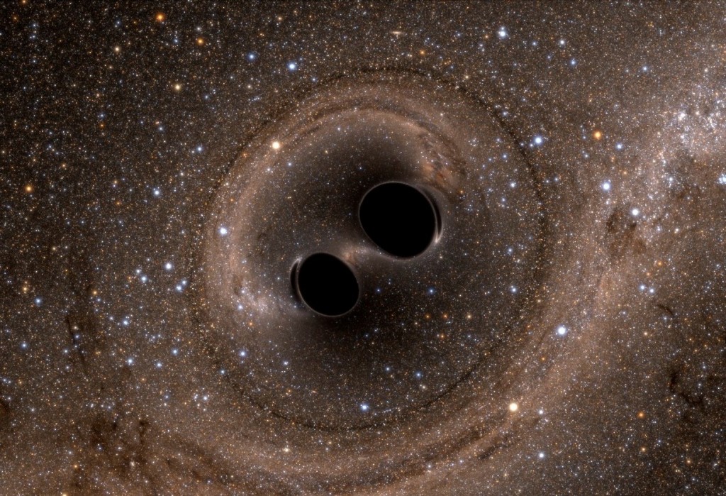 Visual image of the discovery of gravitational waves