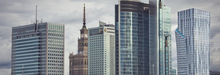Modern buildings in the centre of Warsaw.