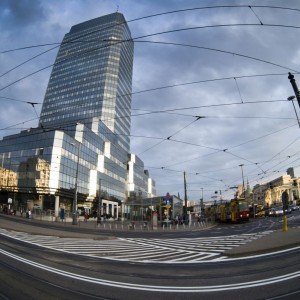 The centre of Warsaw - Bank square.