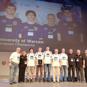 The Warsaw Eagle team in the ACM ICPC World Finals in Beijing.