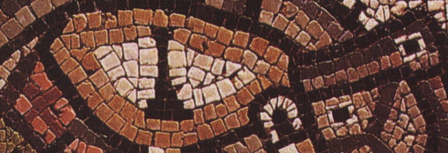 Newly identified sundial at Jerusalem Shopping Square; Mosaic from Madaba, 557 CE; Jordan Museum in Amman. Source: an article by Prof. M.T. Olszewski.