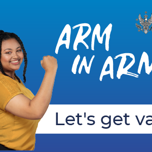 "Arm in arm" campaign poster.