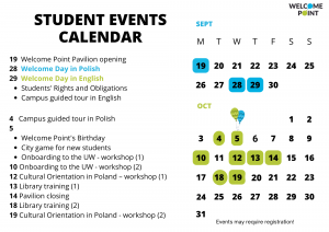 Welcome Point calendar. Credit: UWWelcome Point calendar. Credit: UW