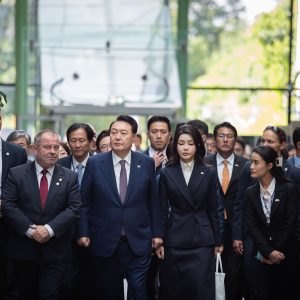 South Korean president's visit to the University Library. Photo by Mirosław Kaźmierczak / UW