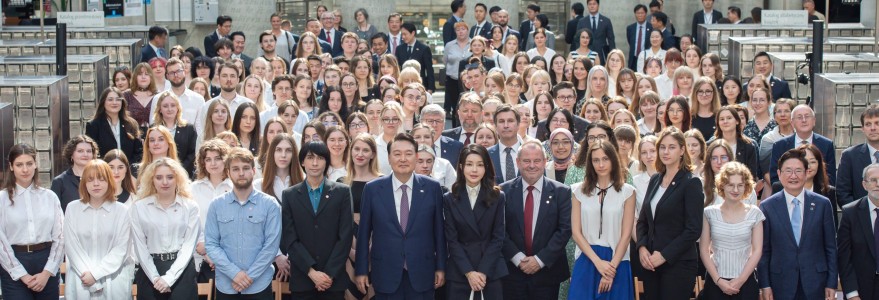 South Korean president's visit to the University Library. Photo by Mirosław Kaźmierczak / UW