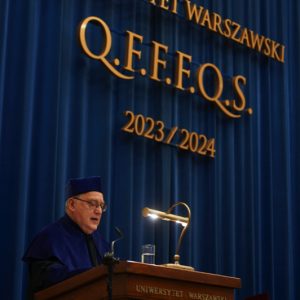 Dr hab. Hieronim Grala during the opening ceremony of the 2023/2024 academic year. Photo by Mirosław Kaźmierczak/UW