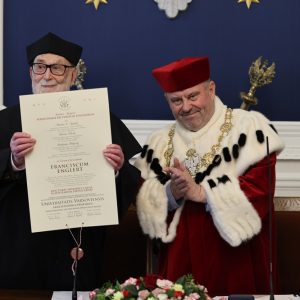 The conferral ceremony of Doctor Honoris Causa of the University of Warsaw on Prof. François Englert. Photo by Krystian Szczęsny.