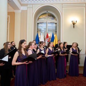 The concert by the University of Warsaw Choir at the Conference "UW dla Ukrainy". Photo by Mirosław Kaźmierczak/UW