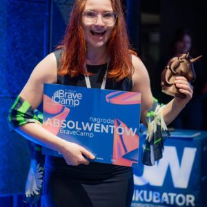 Karolina Kozieradzki, winner of the Graduates Award in the 11th BraveCamp. Photo by Jarosław Rybusiński/UW
