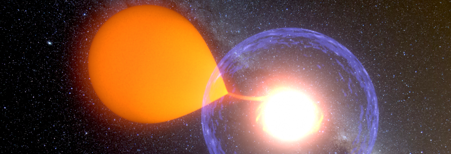 Artist’s impression of a classical nova eruption. Credit: Krzysztof Ulaczyk/Astronomical Observatory, University of Warsaw.