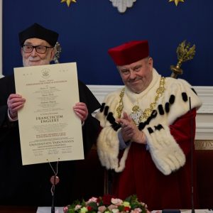Ceremony for the awarding of an honorary doctorate from the UW to Prof. François Englert. Credit: Krystian Szczęsny/ UW