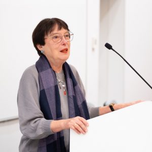 Prof. Mirosława Czerny, director of the UW’s Doctoral School of Social Sciences, during the inauguration of the implementation programme for doctoral candidates. Credit: Mirosław Kaźmierczak/University of Warsaw
