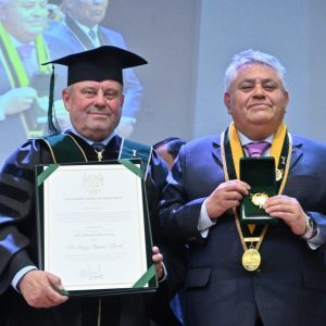 The ceremony of awarding the honoris causa doctorate to Prof. Alojzy Z. Nowak, Rector of the University of Warsaw. Credit: UW