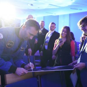 Finale of the “IGNIS” tour with Dr Eng. Sławosz Uznański-Wiśniewski at the University of Warsaw. Credit: UW