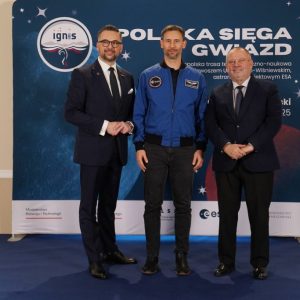 Finale of the “IGNIS” tour with Dr Eng. Sławosz Uznański-Wiśniewski at the University of Warsaw. Credit: UW