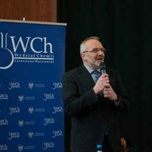 Lecture by Prof. Ben L. Feringa at the UW. Credit: Mirosław Kaźmierczak/UW