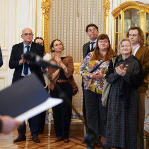 Signing of an agreement between the UW, the Polish Library in Paris Institute, and the Association of the Polish Library in Paris Institute. Credit: Mirosław Kaźmierczak/UW
