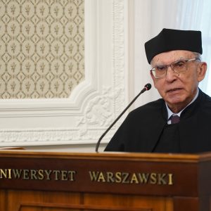 Ceremony to award an honorary doctorate from the UW to Prof. Adam D. Rotfeld. Credit: Mirosław Kaźmierczak/UW